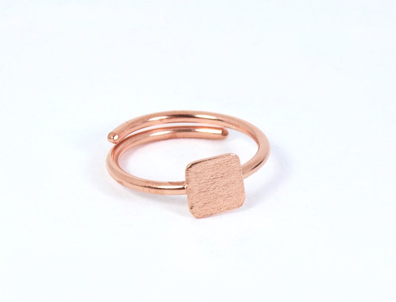 Geometric Silver 925 Stackable Rings Set Slim Adjustable Jewelry for Her, Simple and Chic Gift idea Rose Gold-plated