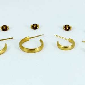 Simple Hoop Earrings Textured Small Medium Sized Handmade Hoop Earrings Minimalist Jewellery image 7
