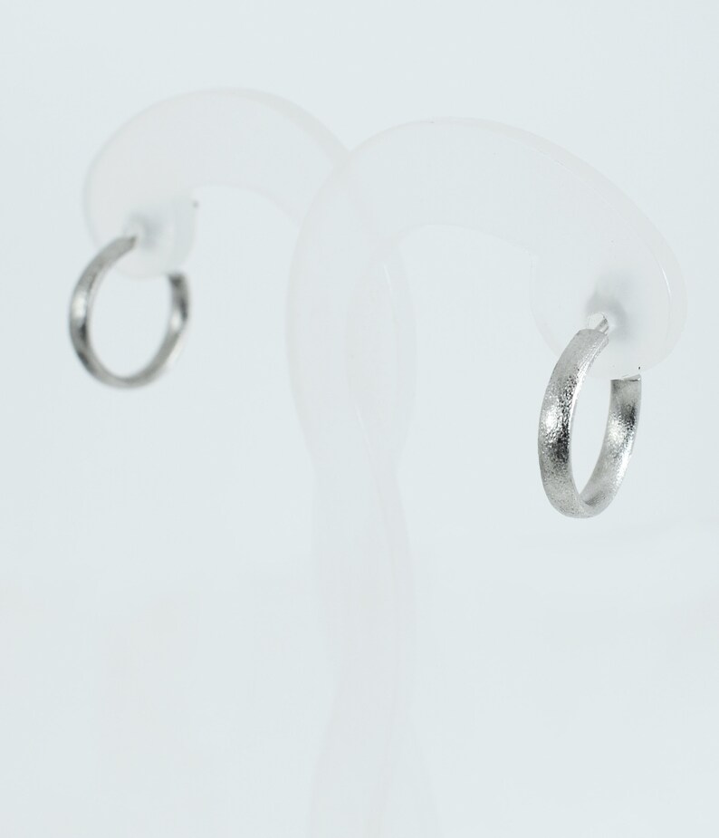 Minimalist Hoop Earrings Small Hammered Silver Hoops Elegant Everyday Jewelry image 9