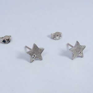 Zircon Star Studs Small Gold Earrings Celestial Earrings Handmade Women Jewellery platinum+white zirc.