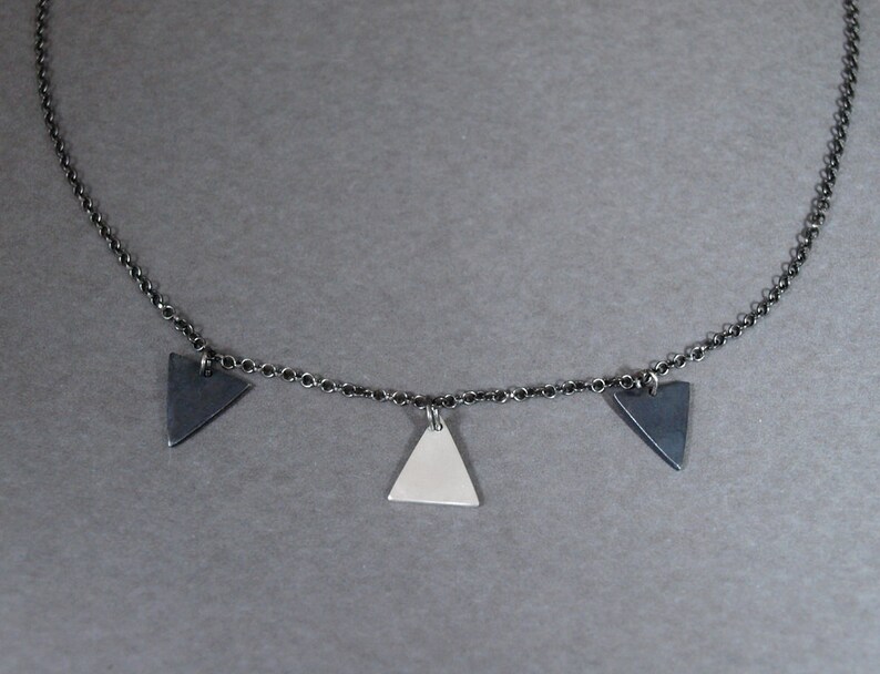 Geometric Necklace Silver Charms Pendant Short Silver Necklace Layering Chain Necklace Women Gift
