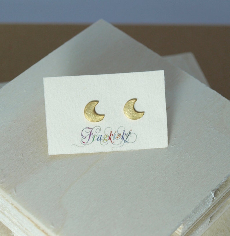 Small Silver Moon Stud Earrings Women Gift Crescent Bridal Rose Gold Earring Everyday Gold Plated Jewelry
