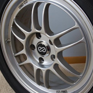 Chrome Enkei RPF1 Wheel Center Caps: fits 16" 17" 18", 15x8 +28, Custom Logos