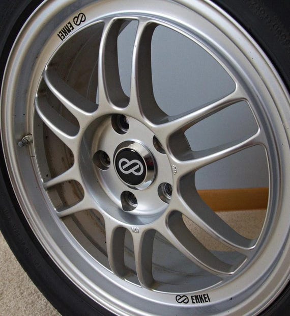 Chrome Enkei RPF1 Wheel Center Caps: fits 16" 17" 18", 15x8 +28, Custom Logos