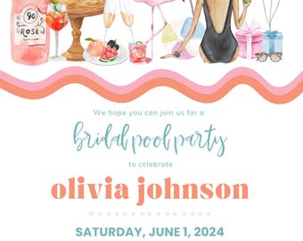 Inbjudan till poolparty med möhippa
