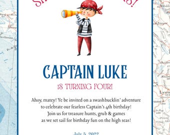 Inbjudan till piratfest för barn