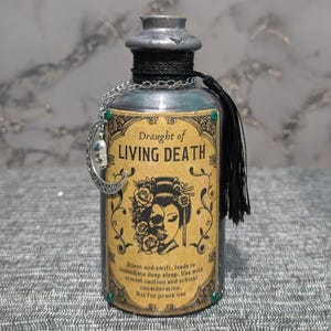 Draught of Living Death - decorative bottle, magical, mystical, display, charms, sealed.