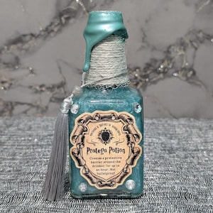 Protego Potion - decorative bottle, magical, mystical, display, charms, sealed.