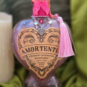 Amortentia - Love Potion decorative bottle, magical, mystical, display, charms, sealed, valentine.