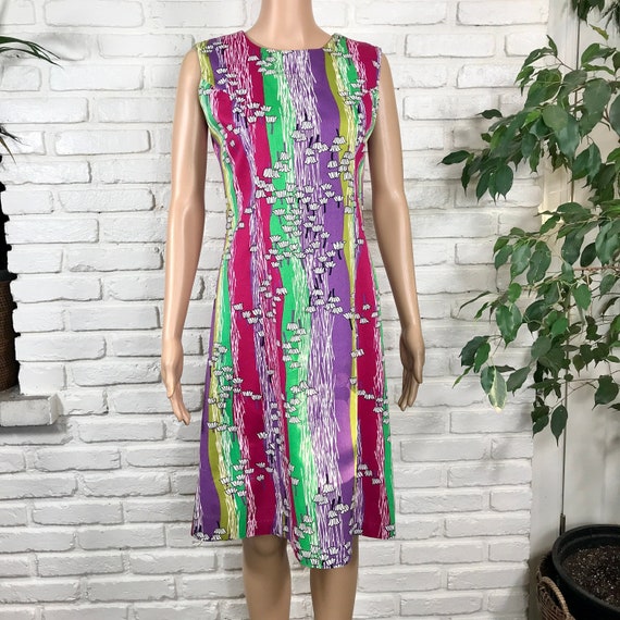 1960s Groovy Liberty Circle Vintage Dress w/ Psyc… - image 1