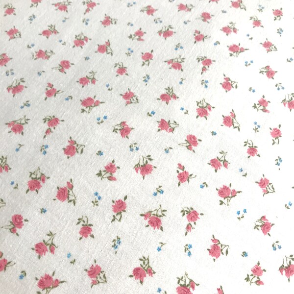 1950s Tiny Roses Duvet Cover Charming Handmade Cotton Farmhouse Pink Floral Home Décor
