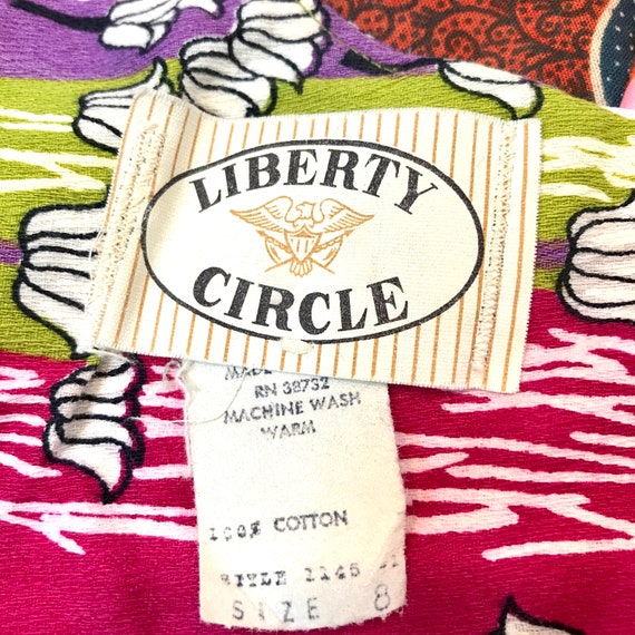 1960s Groovy Liberty Circle Vintage Dress w/ Psyc… - image 10