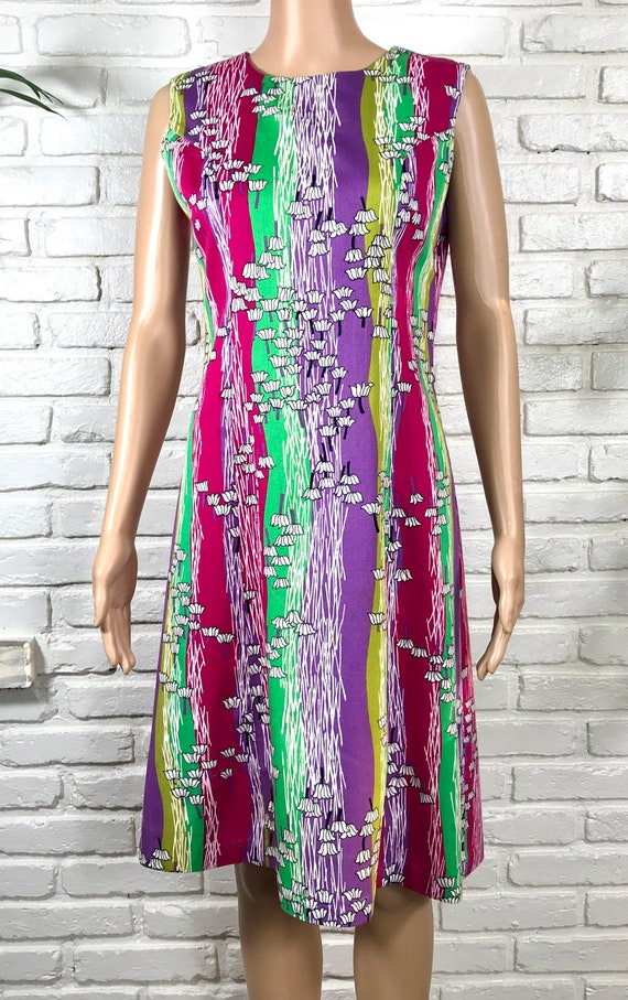 1960s Groovy Liberty Circle Vintage Dress w/ Psyc… - image 8