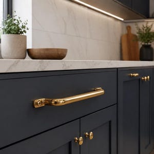 Unlacquered Brass Handles and Knobs, Solid Antique Bar Pull, Cabinet Hardware Appliance Handle