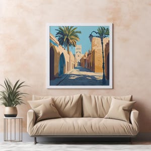 Art mural numérique Maroc | Carte dessinée à la main | 2048 x 2048 px imprimable