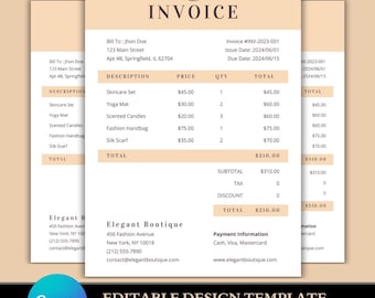 Plantilla de factura profesional: Formulario de facturación personalizable (descarga digital)