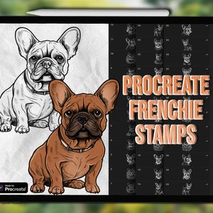 Znaczki Procreate French Bulldog | Zestaw pędzli dla psów Procreate | Zestaw do rysowania cyfrowego