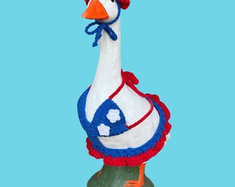 Porch Goose Outfit for 4th of July Bikini Swimsuit and Matching Bonnet Hat