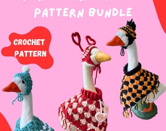 Patrón de crochet para San Valentín I Halloween / Otoño / Invierno / Navidad / Pascua / Acción de Gracias / Sombrero y poncho para Porch Goose