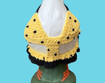 Porch Goose Swimsuit Outfit, Yellow Polka Dot Bikini, Summer Goose Clothes