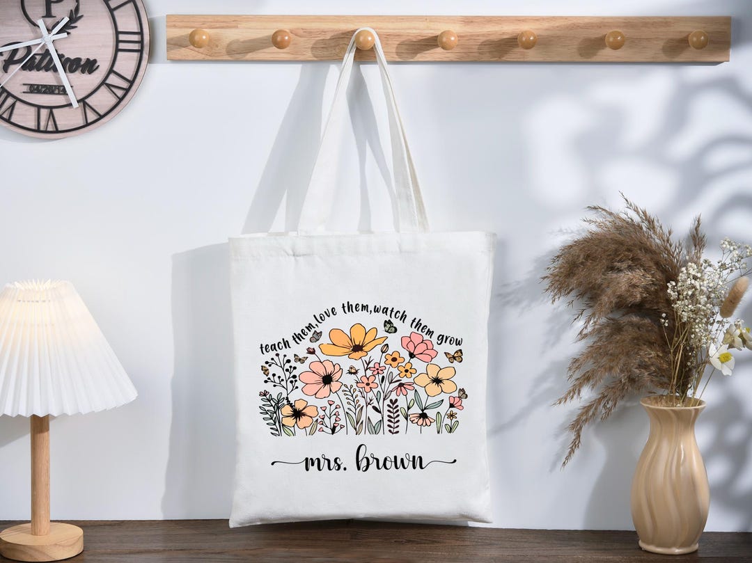 Personalized Teacher Tote Bag, Custom Teacher Appreciation Gift ...