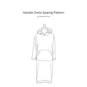 PDF Hoodie Dress Sewing Pattern - Women&#39;s small, medium & large