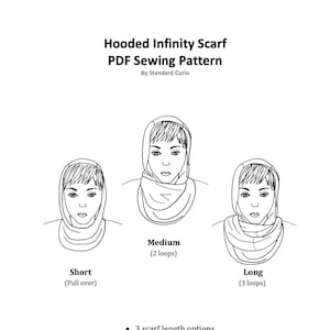 PDF Hooded Infinity Scarf Sewing Pattern