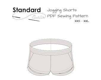 Patrón de costura para pantalones cortos deportivos (PDF) - Adultos XXS - XXL