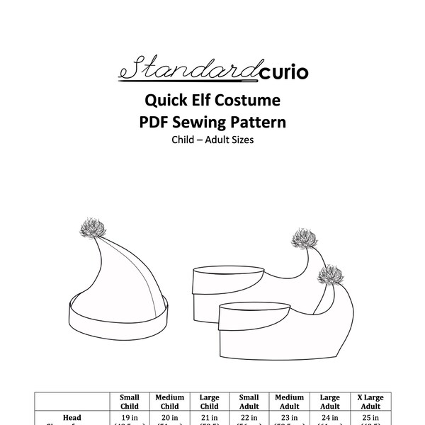Elf Costume Pattern Etsy