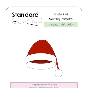 PDF Santa Hat Sewing Pattern - Child - Adult