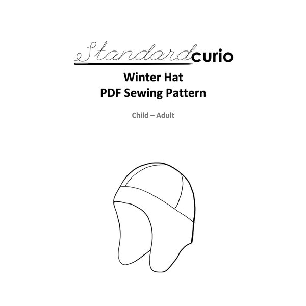 PDF Winter Hat Sewing Pattern - 7 Sizes, Child - Adult