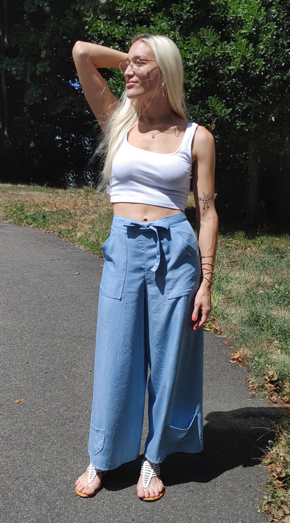 【新品】S'YTE SLUB WASHER COTTON WRAP PANTS Palazzo Wrap Pants With Ties Beginner Easy Sewing Pattern