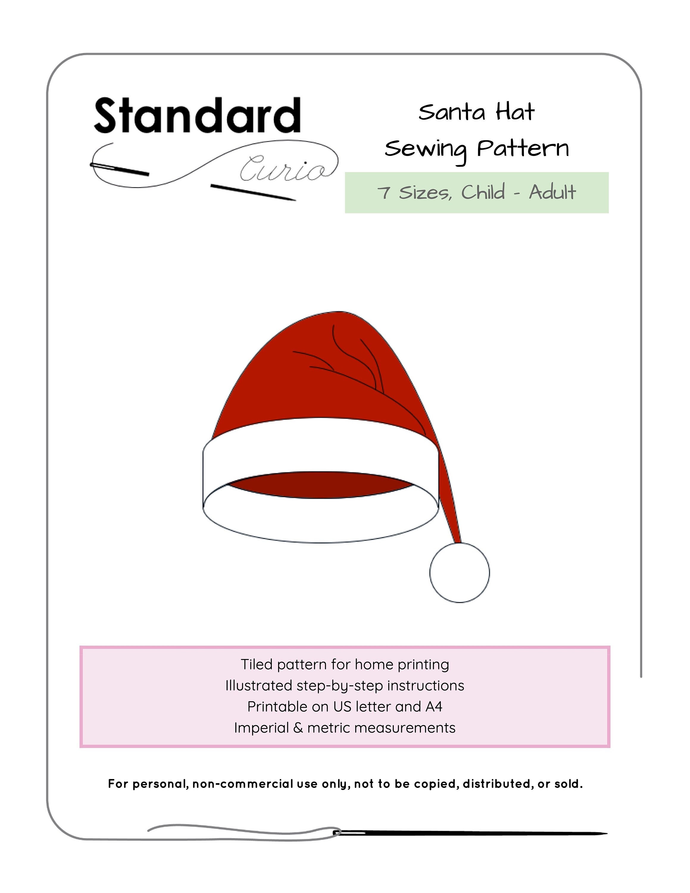 Printable santa 2024 hat pattern