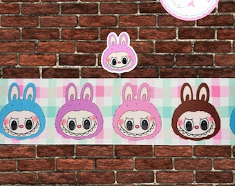 Gross grain ribbon/3in ribbon/Printed ribbon/Labubu
