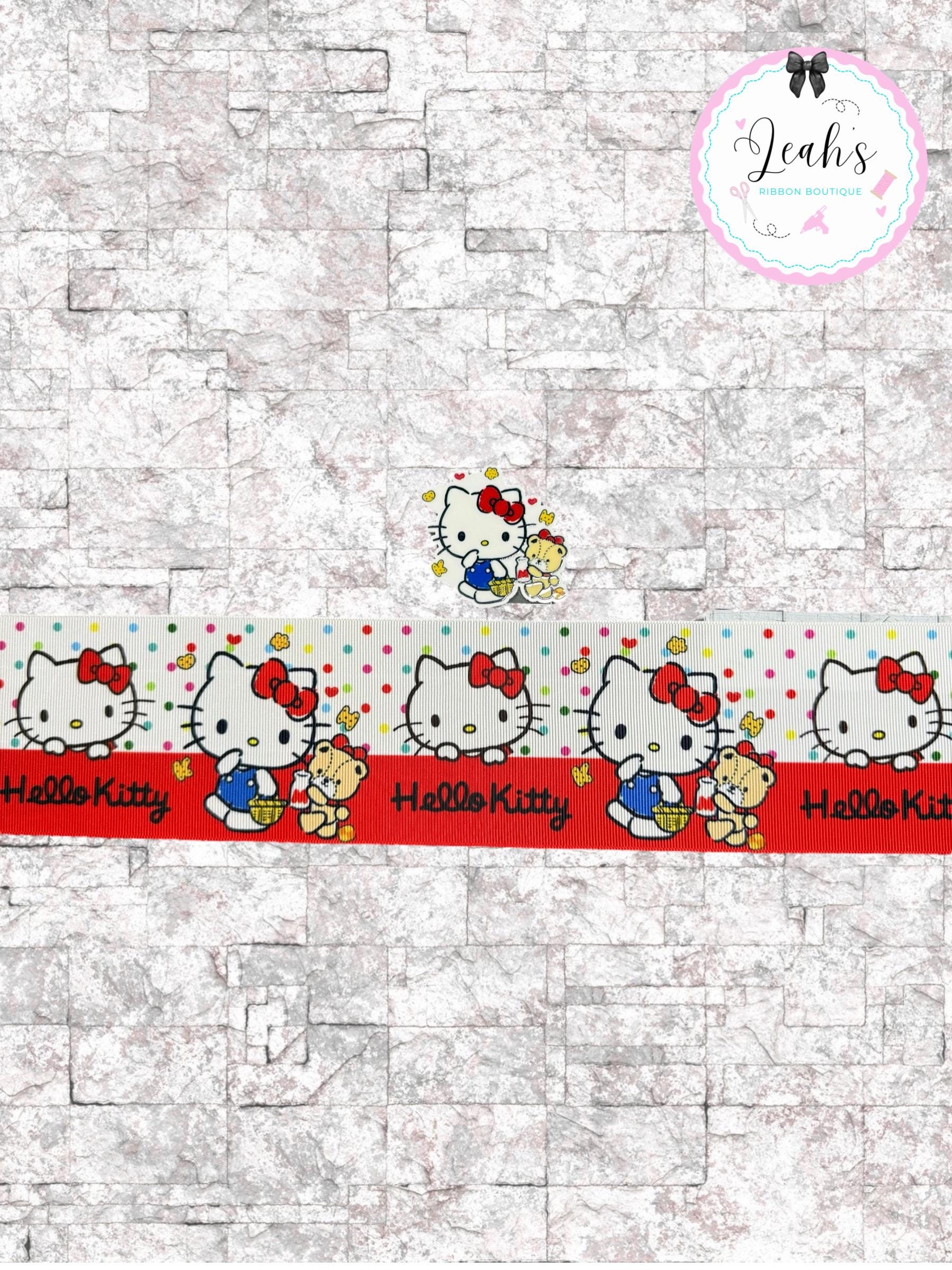 Gross grain ribbon/3in ribbon/Printed ribbon/Hello kitty