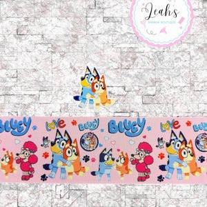 Gross grain ribbon/3in ribbon/Printed ribbon/Bluey
