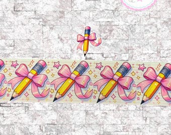Gross grain ribbon/3in ribbon/Printed ribbon/Back to school ribbon