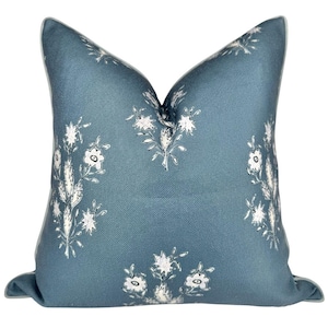 Norfolk by Jillien Harbor Grandmillennial Dark Blue Floral Throw Pillow Cover 20"x20" Fits 22" Inserts