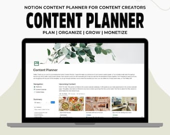 Notion Content Planner | Social Media Calendar & Content Strategy Template | Instagram, TikTok, YouTube Planner | Digital Creator Organizer