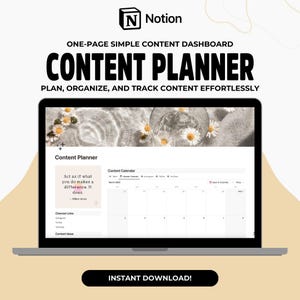 Notion Content Planner | Social Media Planner Template | Digital Content Calendar for Creators