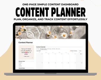 Notion Inhalt Planer | Social Media Planer Vorlage | Digitaler Inhalts-Kalender für Kreative