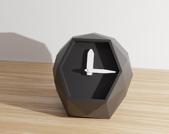 Modern Minimalist Desk Clock - Stylish Geometric Design - Desk Accessory for Home