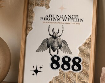 888 Angel Number Meaning Print, Guidance Decor, Spiritual Angel Gift
