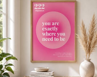 Pink Affirmation Quote Print, Motivational Typography Decor, Intuition Spiritual Home Gift
