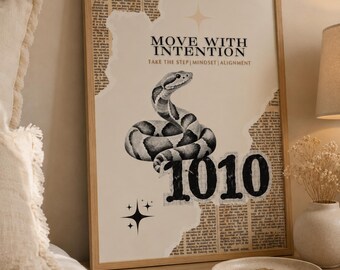 1010 Angel Number Meaning Print, Guidance Decor, Spiritual Angel Gift
