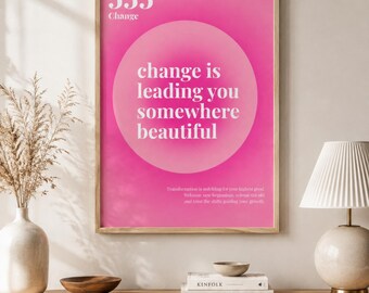 Pink Affirmation Quote Print, Motivational Typography Decor, Intuition Spiritual Home Gift