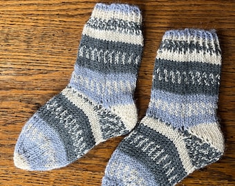 Handknit washable wool baby socks