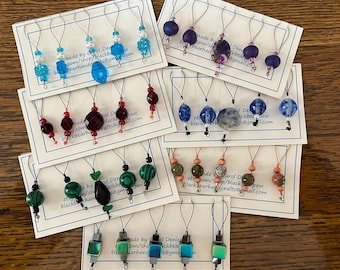 Handmade beaded stitch markers for knitting