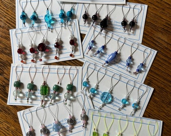 Handmade beaded stitch markers for knitting