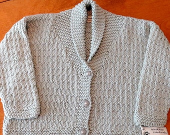 Soft Pima cotton shawl collar baby sweater